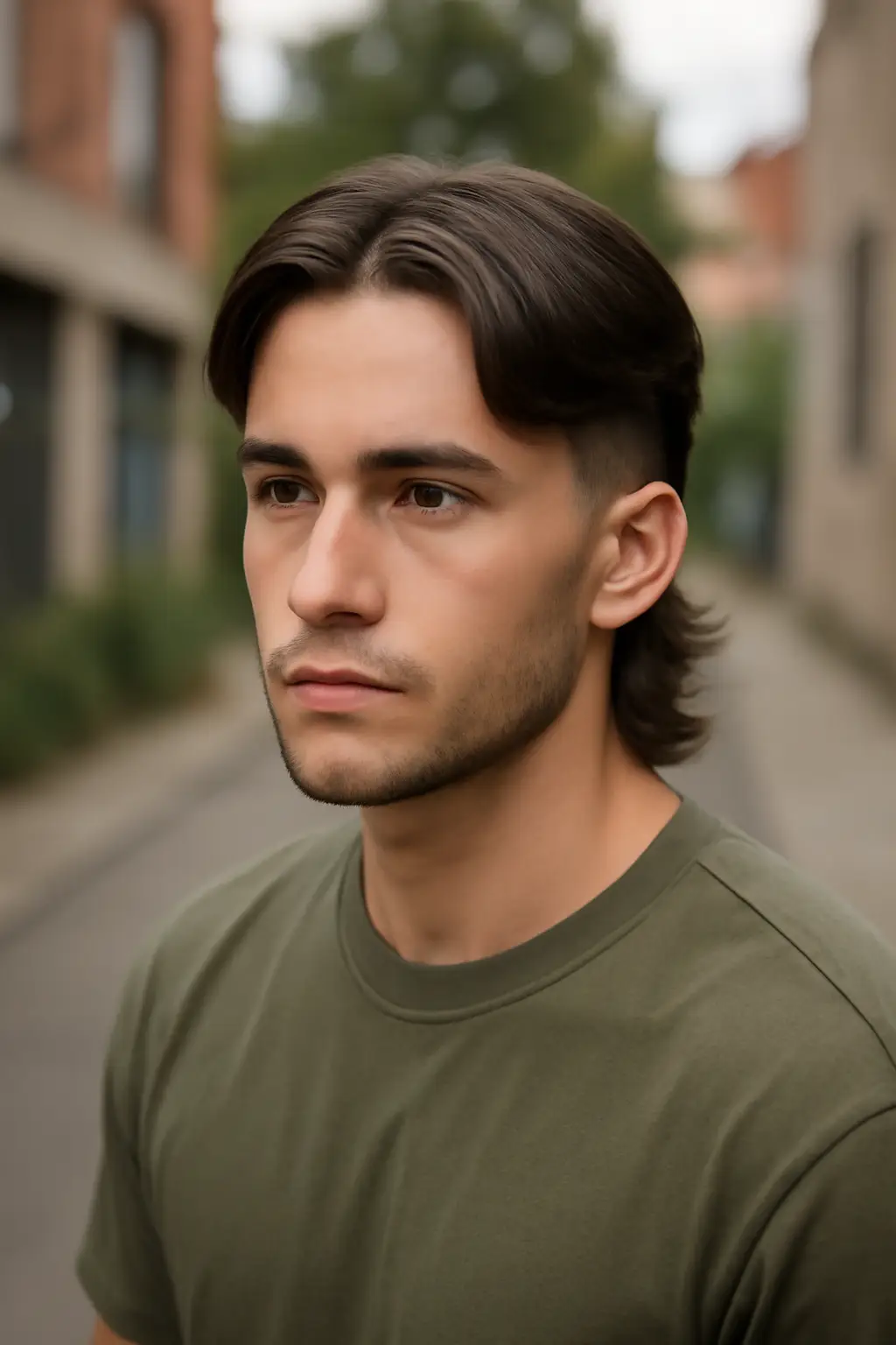 Middle Part Mullet