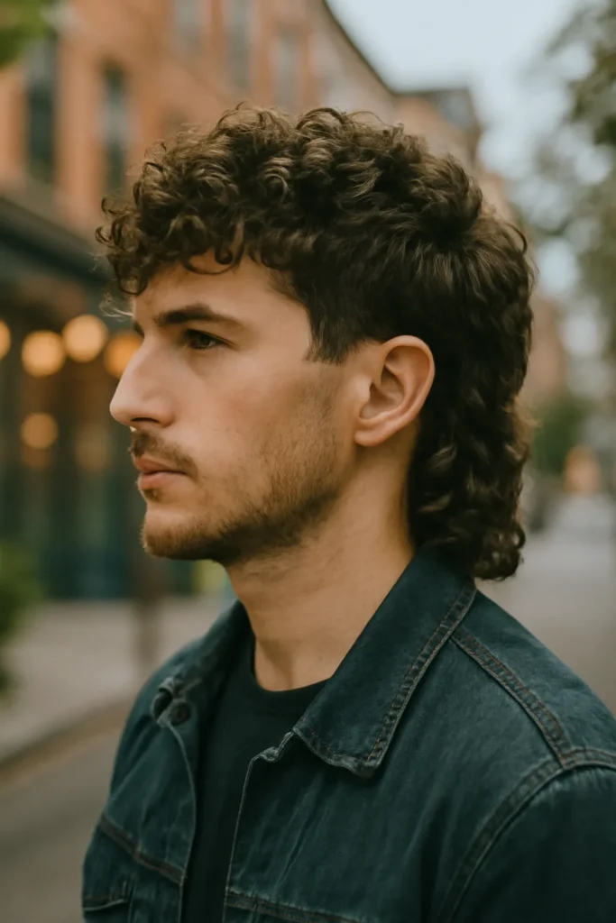 modern mullet curly haircut