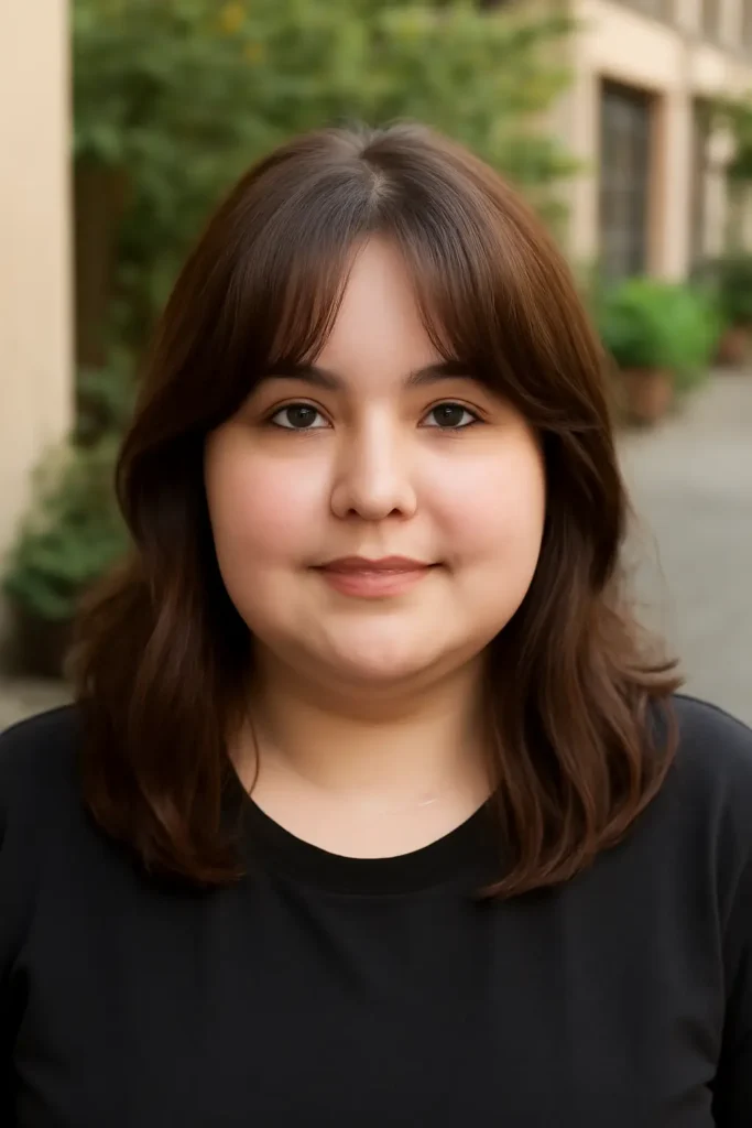 Round face chubby face curtain bangs