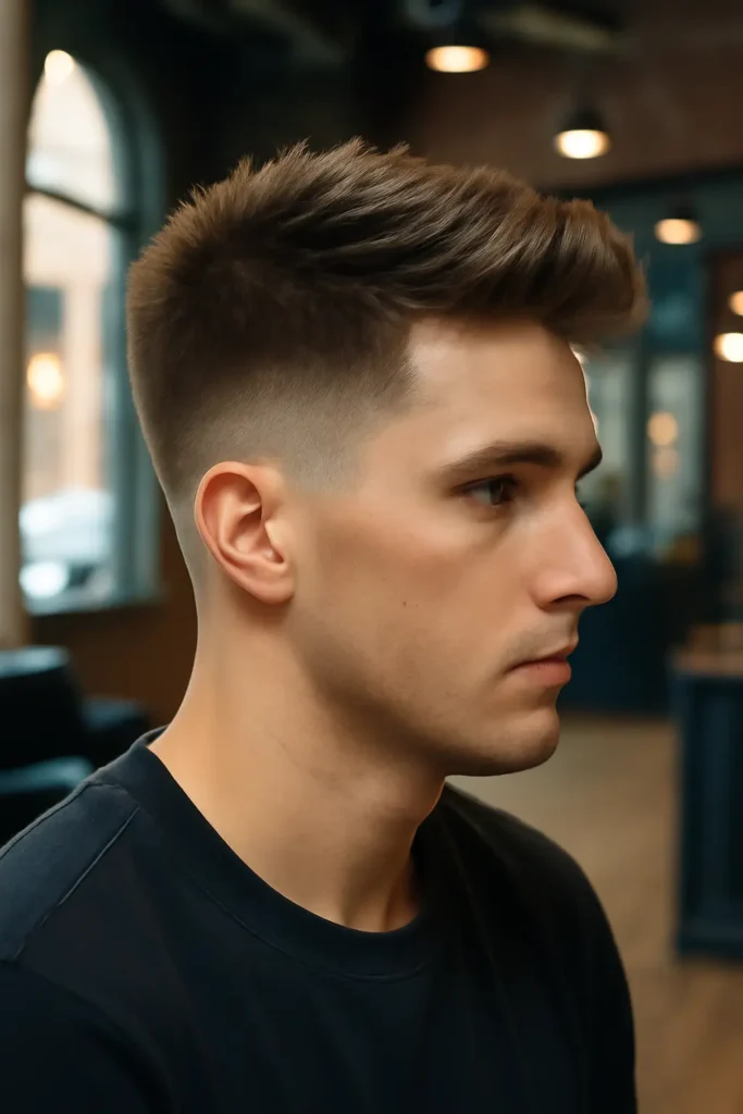 Short hair blowout taper