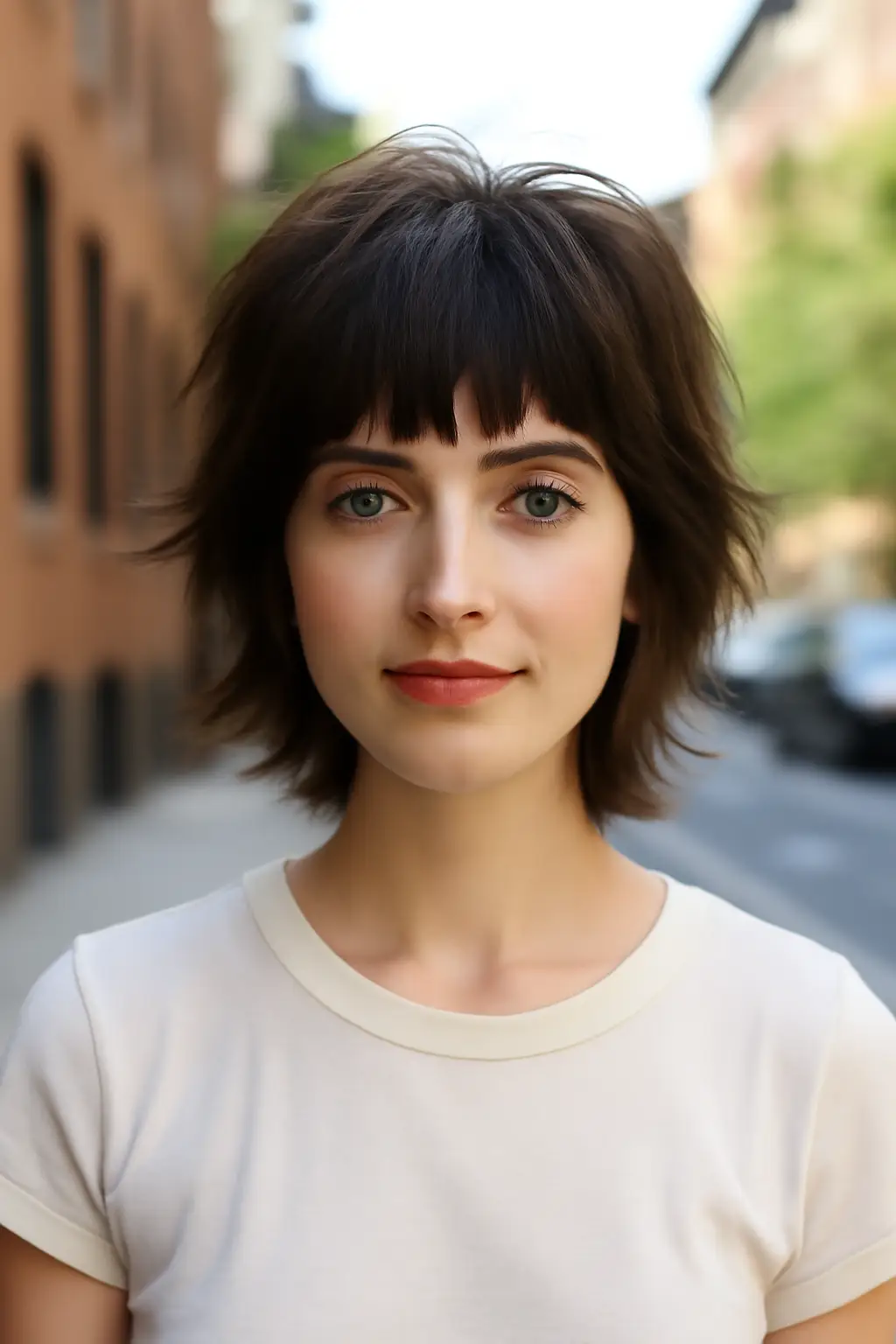 Short Wolf Cut with Bangs