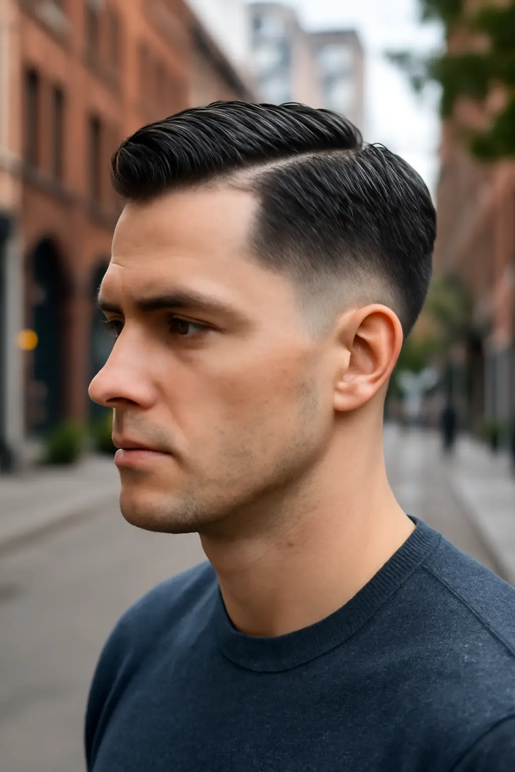 Low Fade Comb Over Haircut