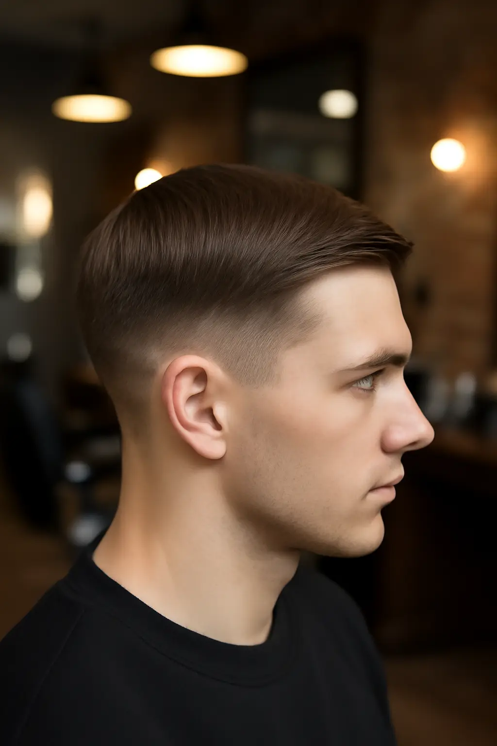 Straight Hair Low Fade Haircut