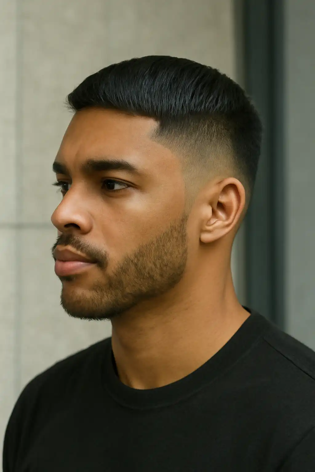 Temp Fade Straight Hair