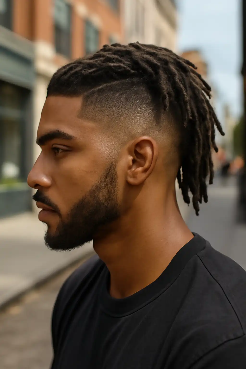 temp fade with dreads
