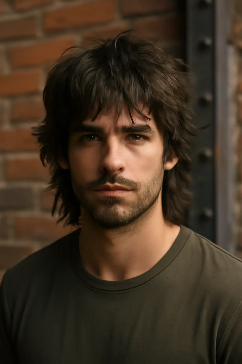 Untapered wolf cut for men