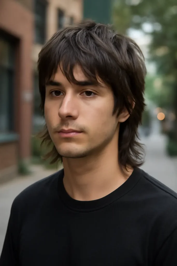 Wolf cut for men with straight hair