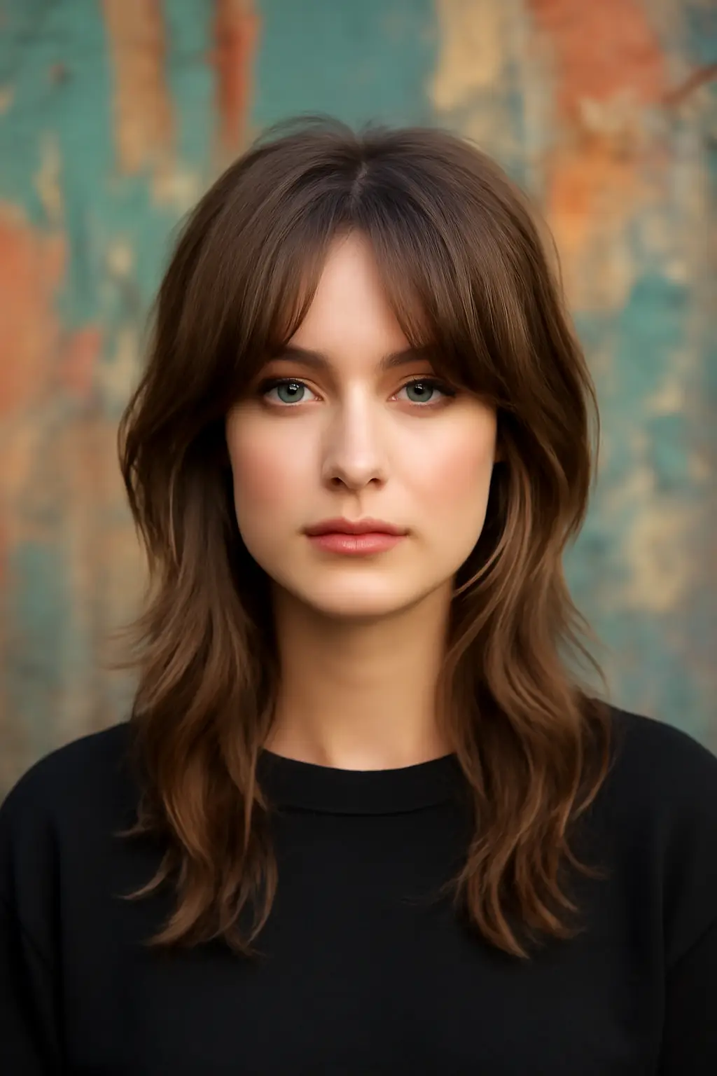 Wolf Cut with Curtain Bangs