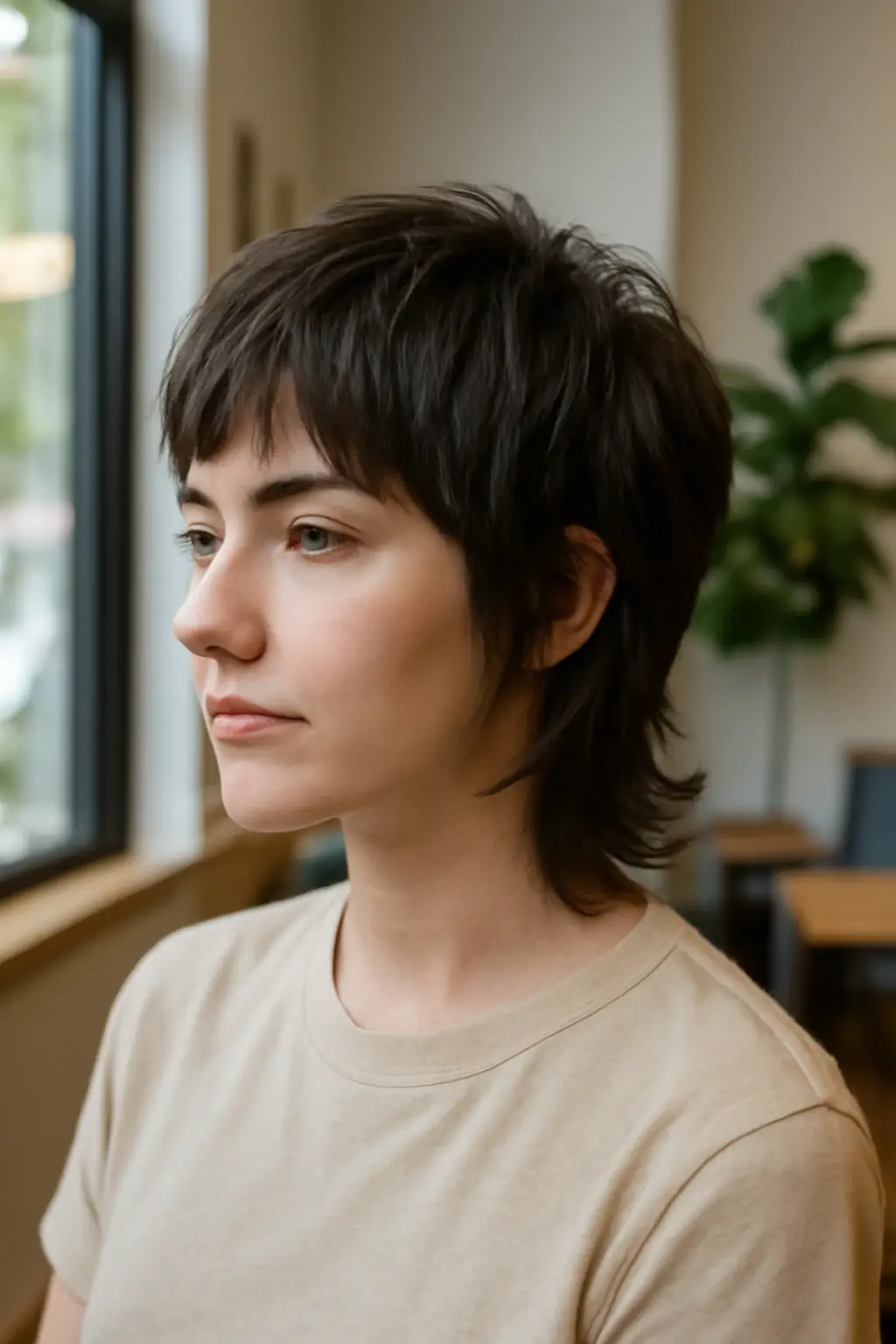 wolf cut women taper hairstyle