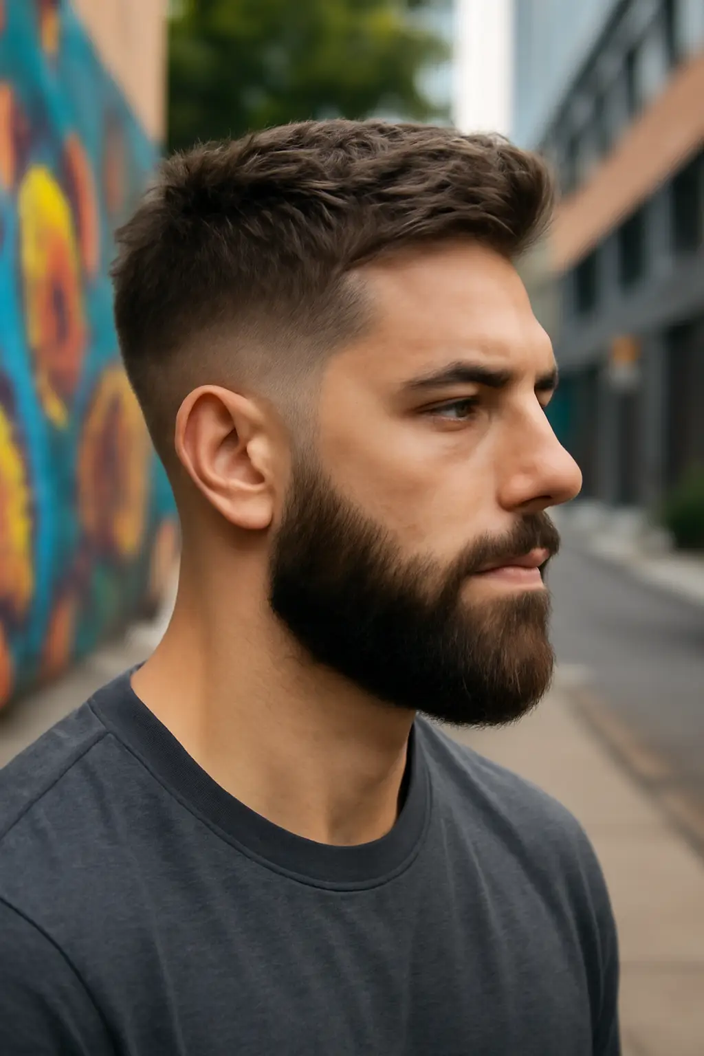 burst fade with beard