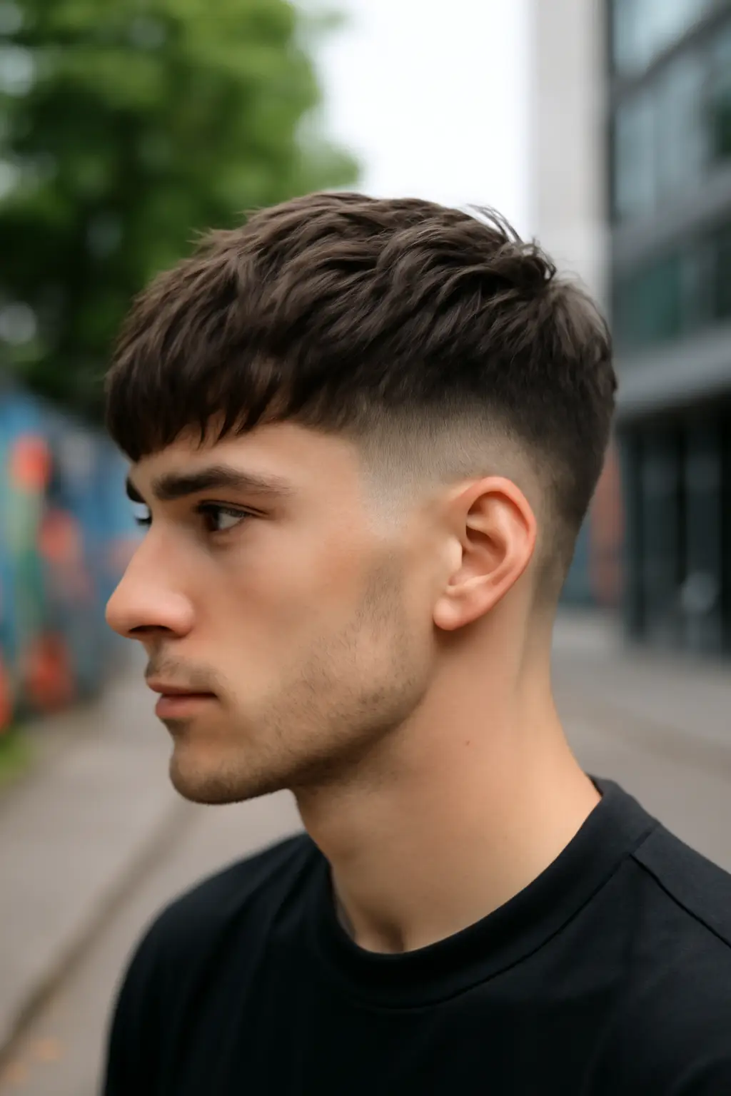 Burst Fade with Textured Fringe 