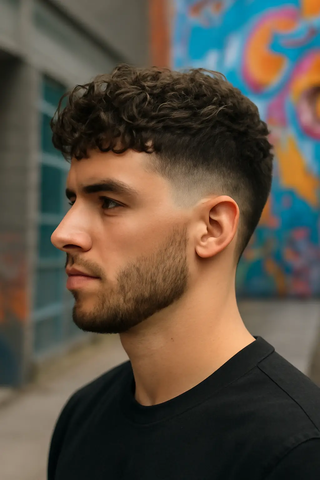 Burst Fade Wavy Hair