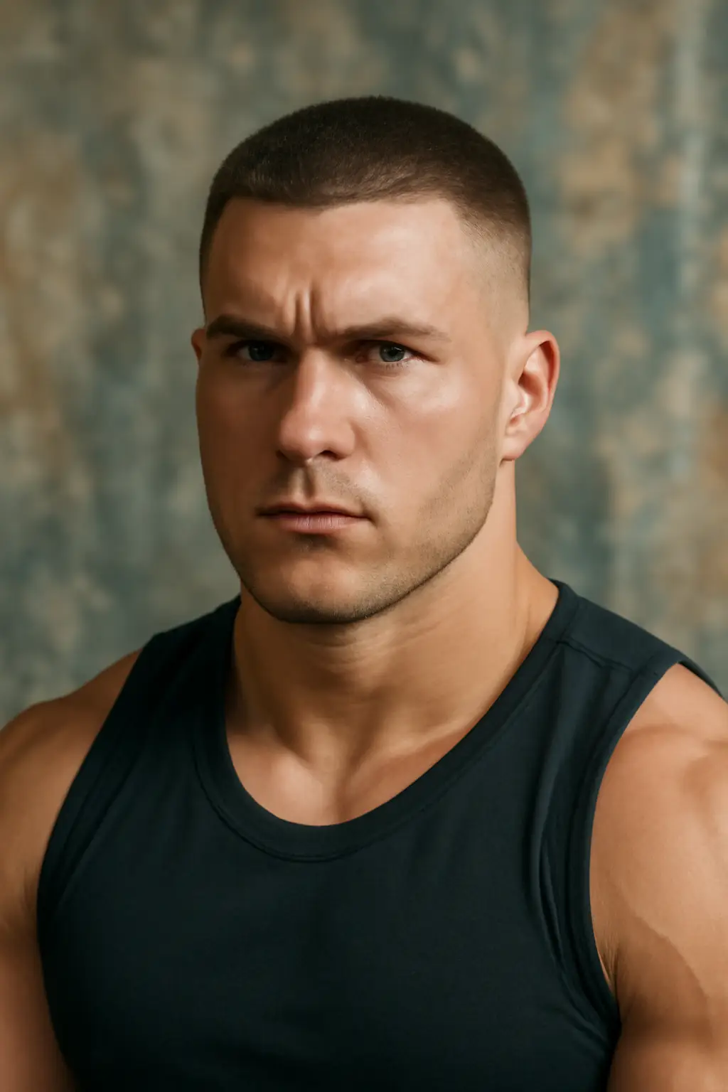 crew cut on strong men