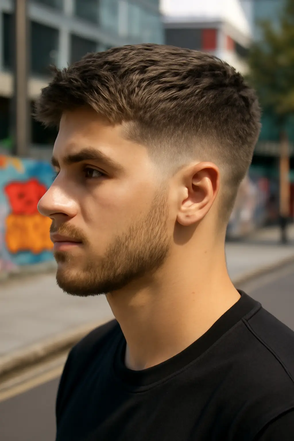 mid taper with burst fade