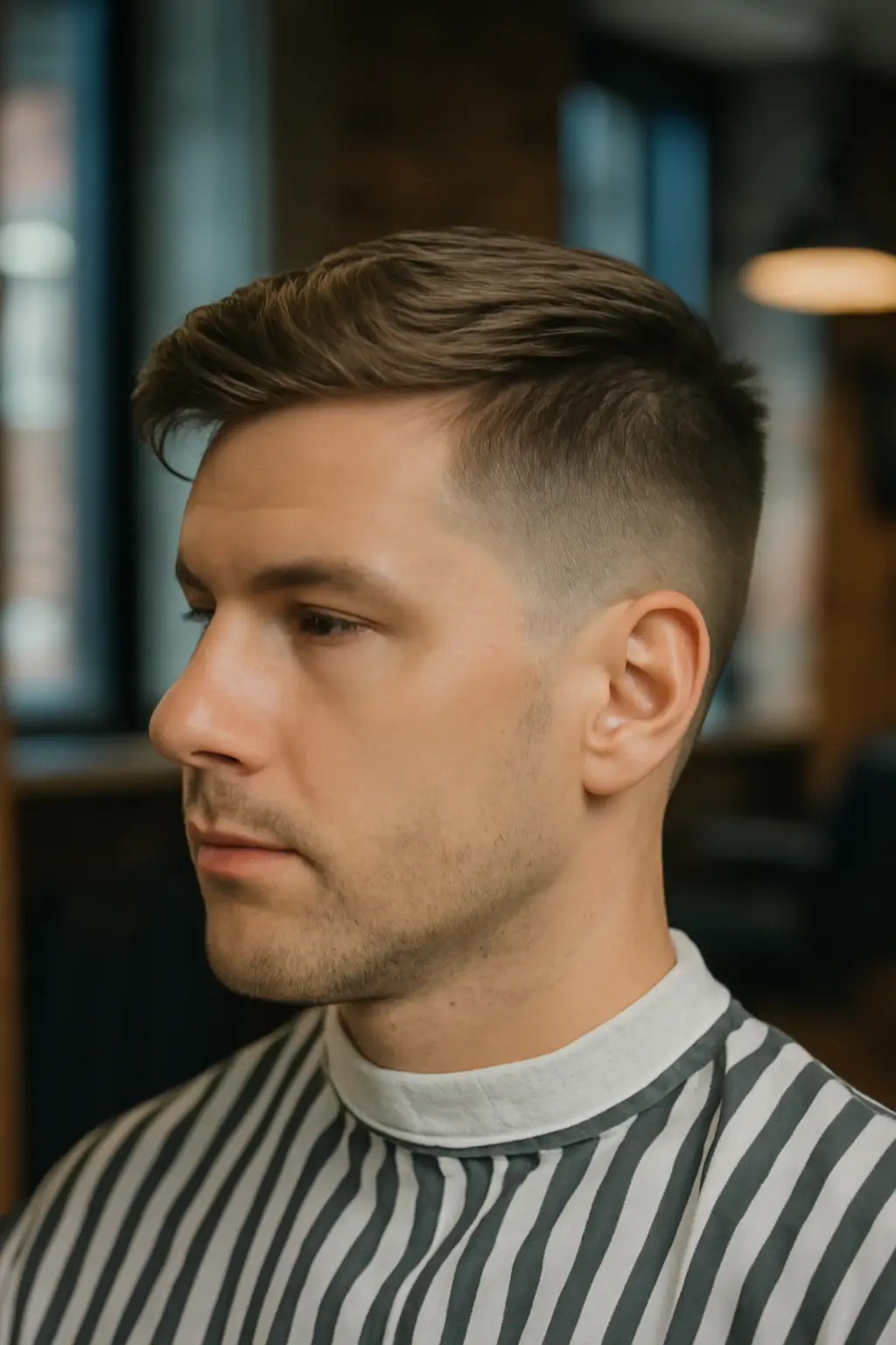 Side Swept Crew Cut 