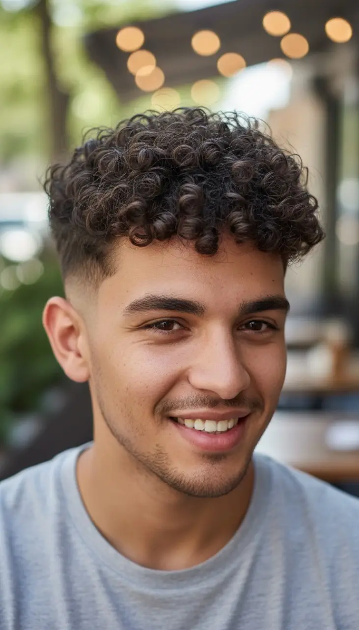 Burst Fade Curly Haircut