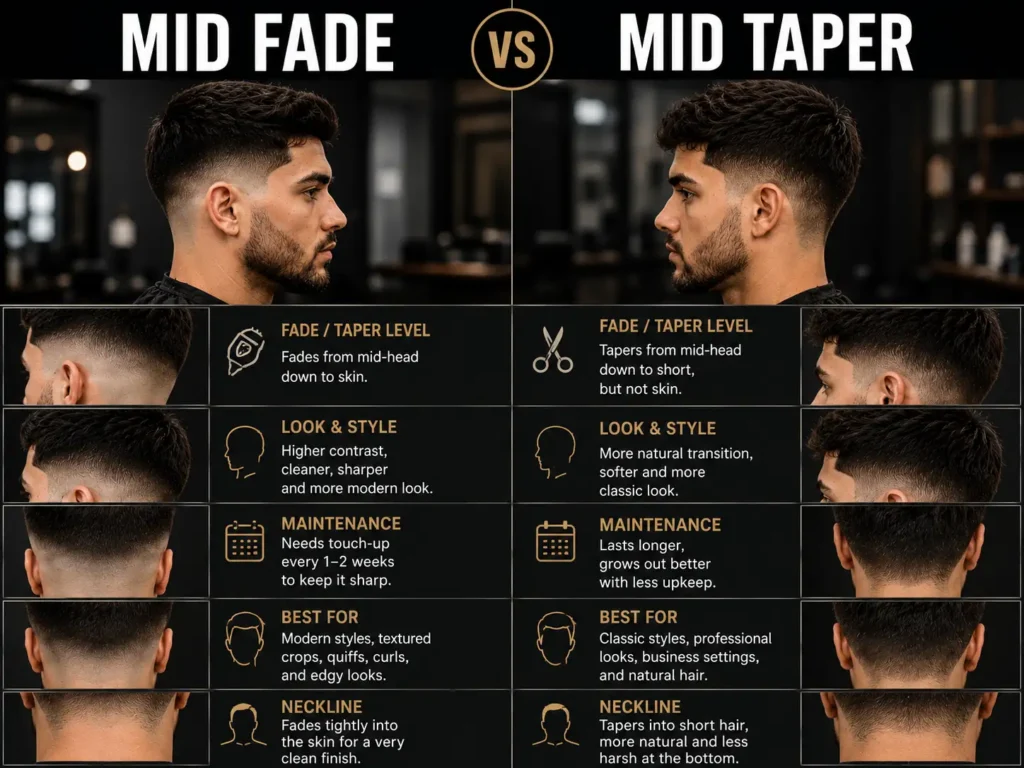 Mid Fade vs Mid Taper